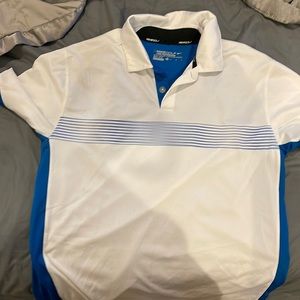 Nike Golf Polo White Blue Size Medium